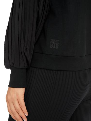 Uni Bluse mit Plissee-Ärmel 40 - Black