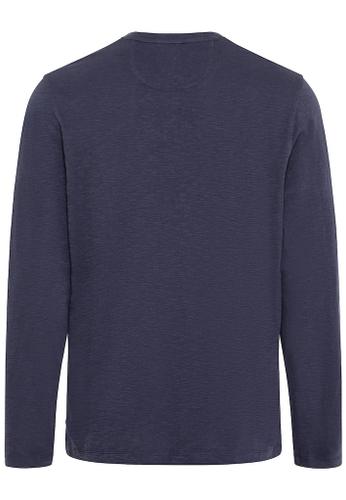 Henleyshirt aus nachhaltigem Organic Cotton Blau L