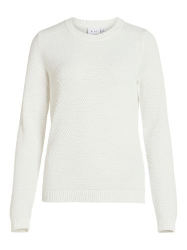 VIDALO O-NECK L/S KNIT TOP- NOOS L Normal geschnitten - White Alyssum
