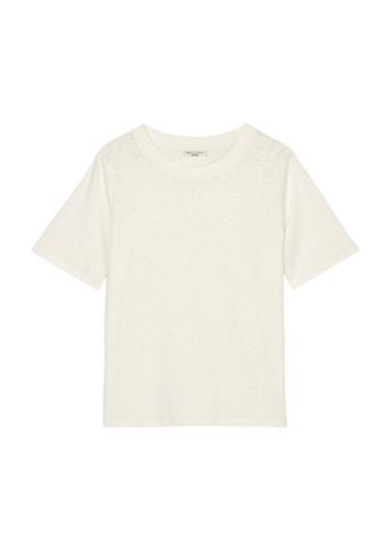 Slub-Jersey-T-Shirt loose Weiß M
