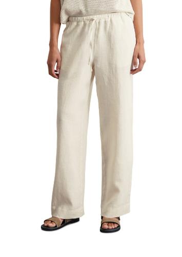 Leinen-Joggpants straight 44 Straight - Silky Stone