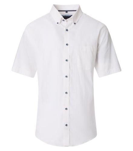 Leinenhemd L Casual Fit Short - Weiß