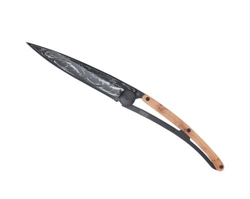 Deejo Messer 37G, Schwarz, Wacholderholz - Welle