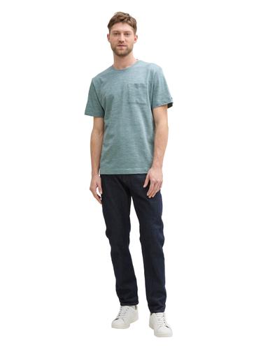T-Shirt mit Brusttasche XXL Regular Fit - Grey Mint Navy Injected