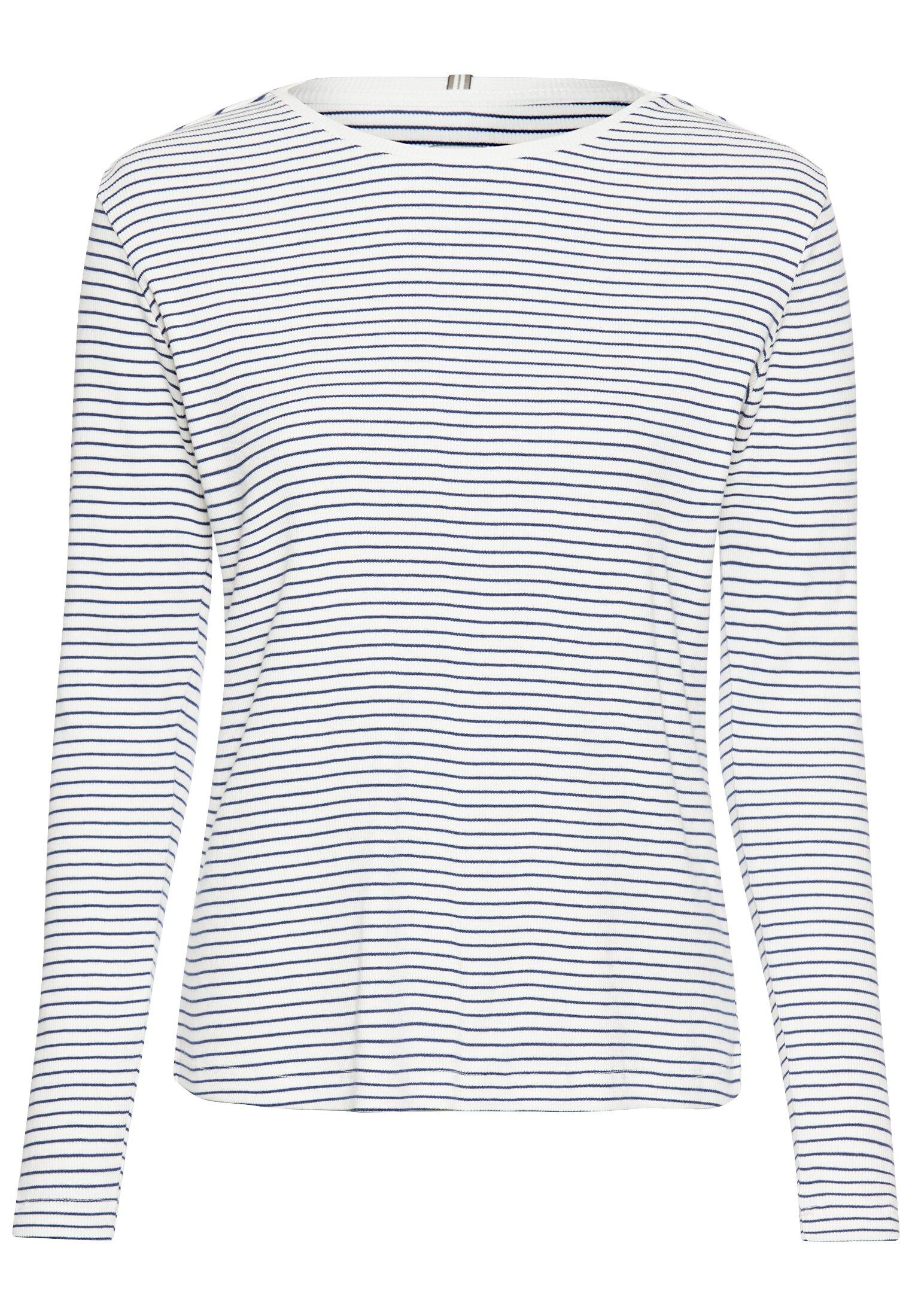Langarmshirt mit Rundhalsausschnitt S Regular Fit - Indigo Stripes