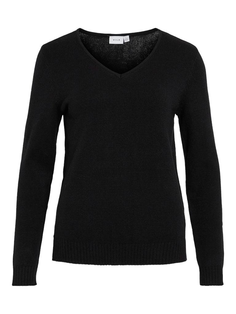 VIRIL V-NECK L/S KNIT TOP - NOOS Schwarz S