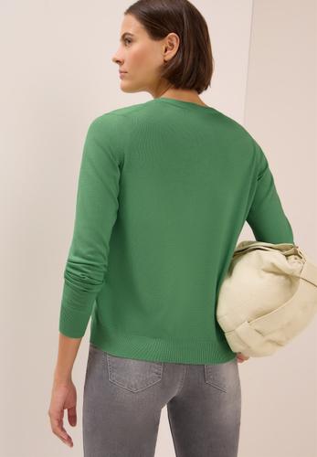 Strickjacke mit Knopfleiste L - Fennel Green