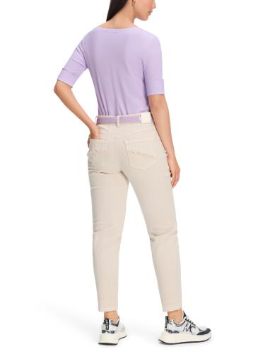 Uni T-Shirt aus stretchigem Cotton-Ripp 42 - Lavender Macaron