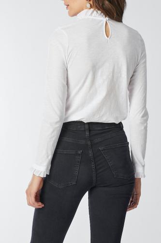 Organic Slub Frill Longsleeve Weiß M