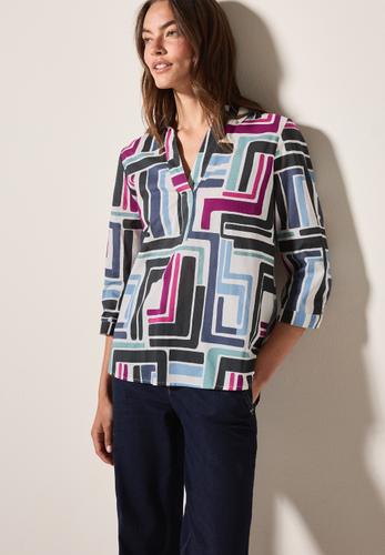 Gemusterte Bluse M - Light Alabaster White
