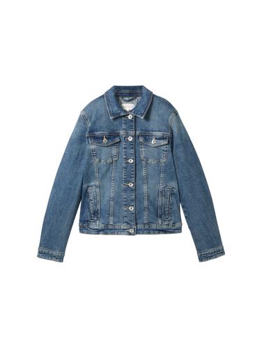Jeansjacke mit recycelter Baumwolle M Regular Fit - Used Dark Stone Blue Denim