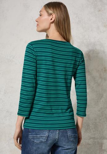 Gestreiftes Shirt XL - Petrol Green