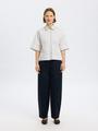 SLFFIA 2/4 CROPPED STITCHED SHIRT B 40 Verkürzt - Bright White