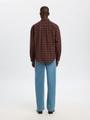 SLMREGCLAUS CORD YD CHECK LS SHIRT S Normal geschnitten - French Roast