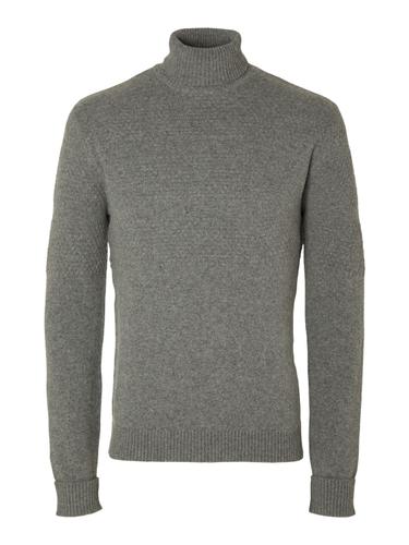 SLHSKIPPER STRUCTURE ROLL NECK W XXL - Medium Grey Melange