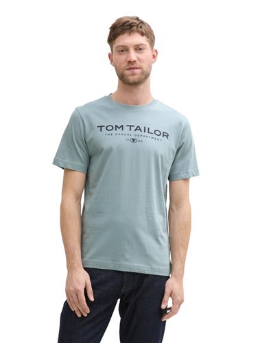 T-Shirt aus Baumwolle mit Logo-Print XL Regular Fit - Grey Mint