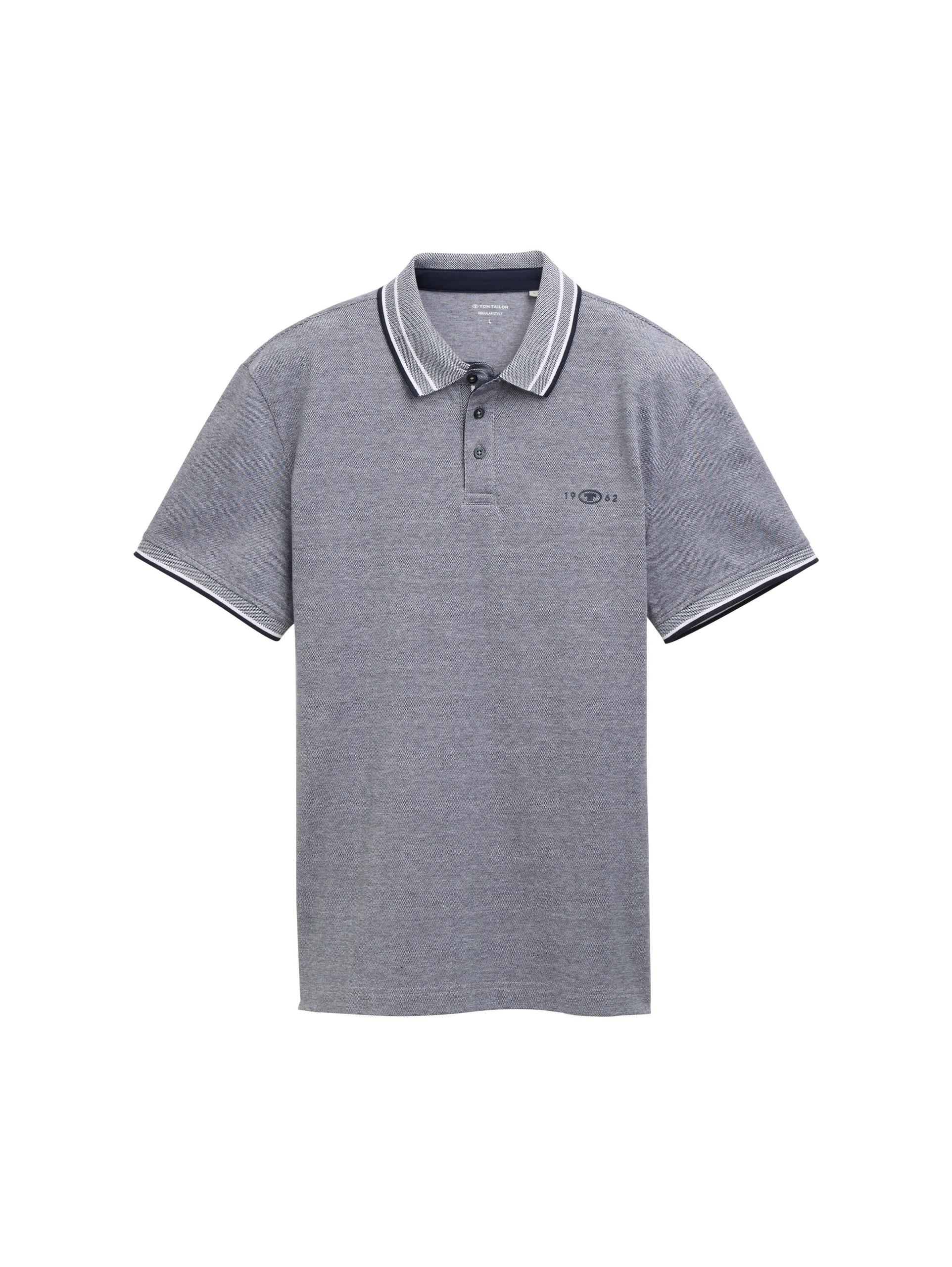 Piqué Poloshirt mit Stretch M Regular Fit - Navy White Two Tone Pique