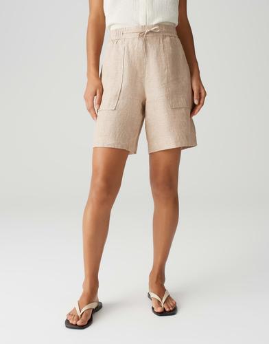 Leinen-Shorts "Melane" - Beige / 40