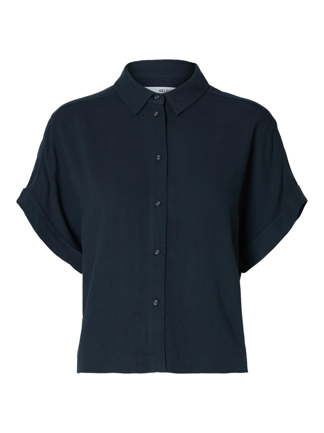 SLFVIVA SS CROPPED SHIRT NOOS 34 Normal geschnitten - Dark Sapphire