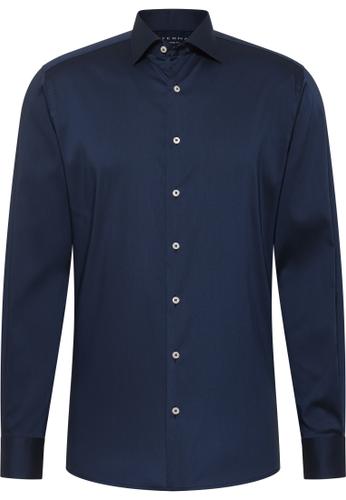 Performance Shirt Twill-Stretch Langarm 45/Langarm - 65cm MODERN FIT - Navy