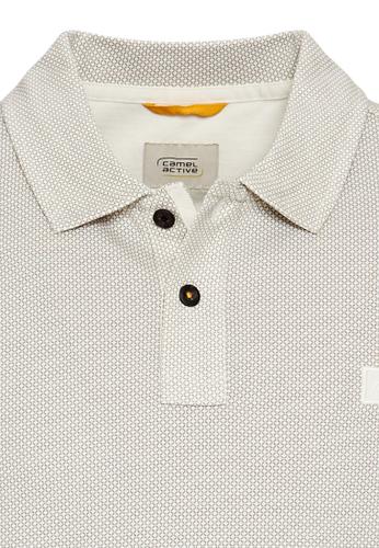 Kurzarm Poloshirt aus reiner Baumwolle M Regular Fit - Ecru