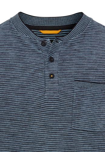 Henley Langarmshirt aus einem Baumwollmix Blau 3XL
