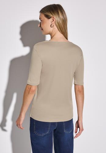 Basic Kurzarmshirt 38 - Coastal Beige