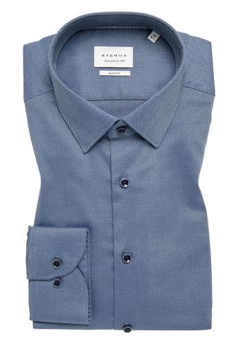 Hemd Dobbydesign Langarm Blau 43/Langarm - 67cm