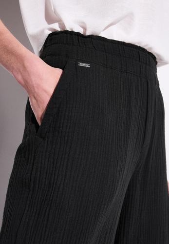 Wide Leg Musselin Hose 34/30 - Black