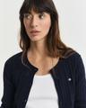 Strickjacke aus Stretch-Baumwolle mit Zopfmuster M - Evening Blue