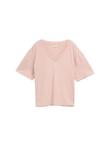 Boxy Fit T-Shirt mit V-Ausschnitt XL Boxy Fit - Rose Smoke