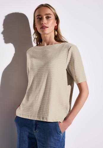 T-Shirt mit Struktur 36 - Moonstone Sand