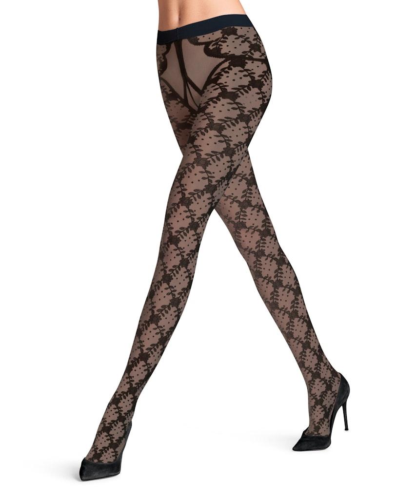 FALKE Floral Shower 20 DEN Damen Schwarz M