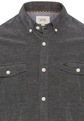 Langarm Hemd in Regular Fit aus Cord Grau M