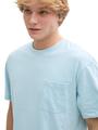 Relaxed Fit T-Shirt mit Brusttasche XXL Relaxed Fit - Dusty Blue White Mini Stripe