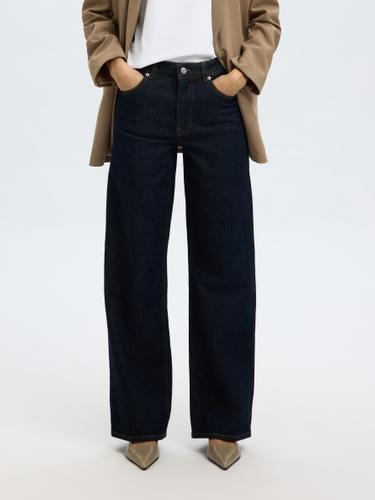 SLFWIDE BEA-KORI HW JEANS NOOS 26/32 Weiter Beinschnitt - Dark Blue Denim