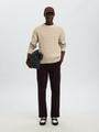 SLHTOM LS KNIT STRUCTURE CREW NECK XL Normal geschnitten - Oatmeal