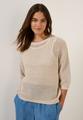 Pullover im Häkel-Optik L - Pearl Beige Melange