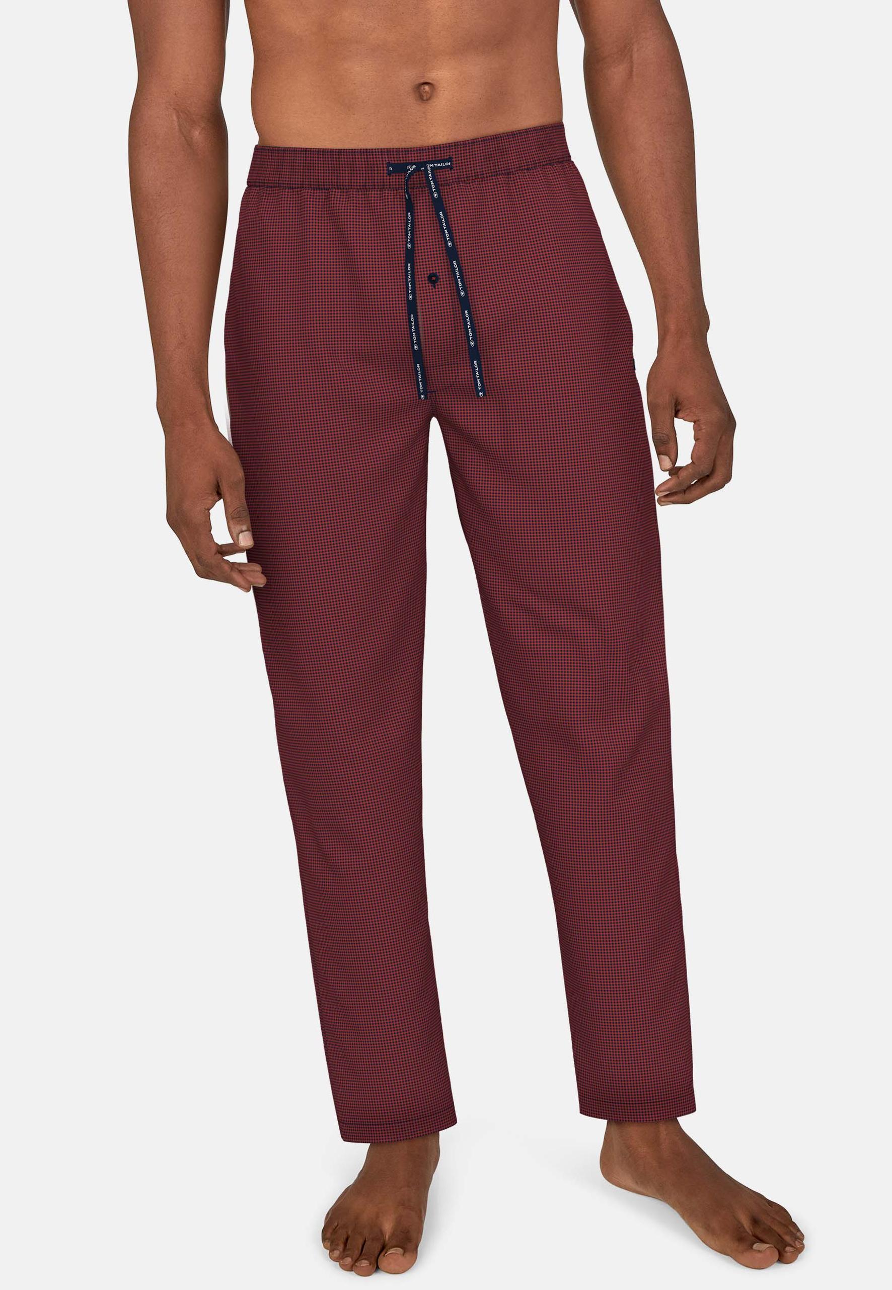 TOM TAILOR Herren Lange-Hose kariert 1er Pack 52 - Rot-dunkel-karo