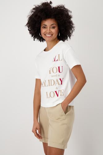 T-Shirt mit Schriftdruck 36 - Cream