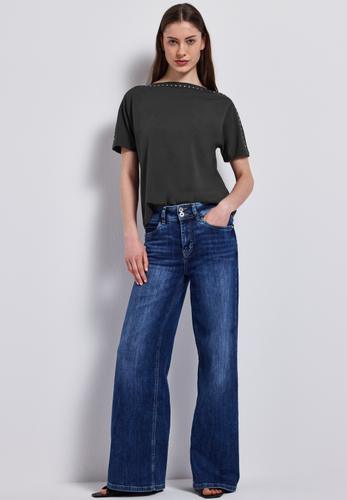 T-Shirt mit Nieten 36 - Granite Grey