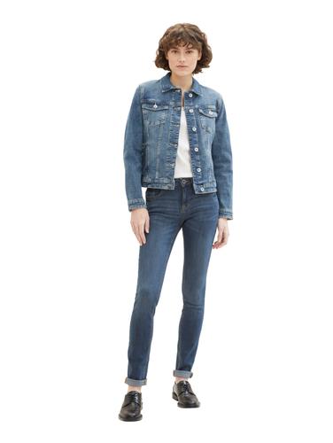 Jeansjacke mit recycelter Baumwolle M Regular Fit - Used Dark Stone Blue Denim