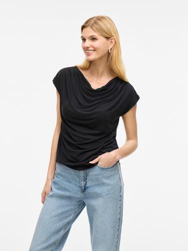 VIMODALA WATERFALL C/S TOP/PB M Locker geschnitten - Black Beauty
