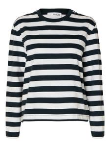 SLFESSENTIAL LS STRIPED BOXY TEE NOOS L Box Fit - Dark Sapphire