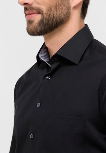 Original Shirt Popeline Langarm Schwarz 40/Langarm - 65cm
