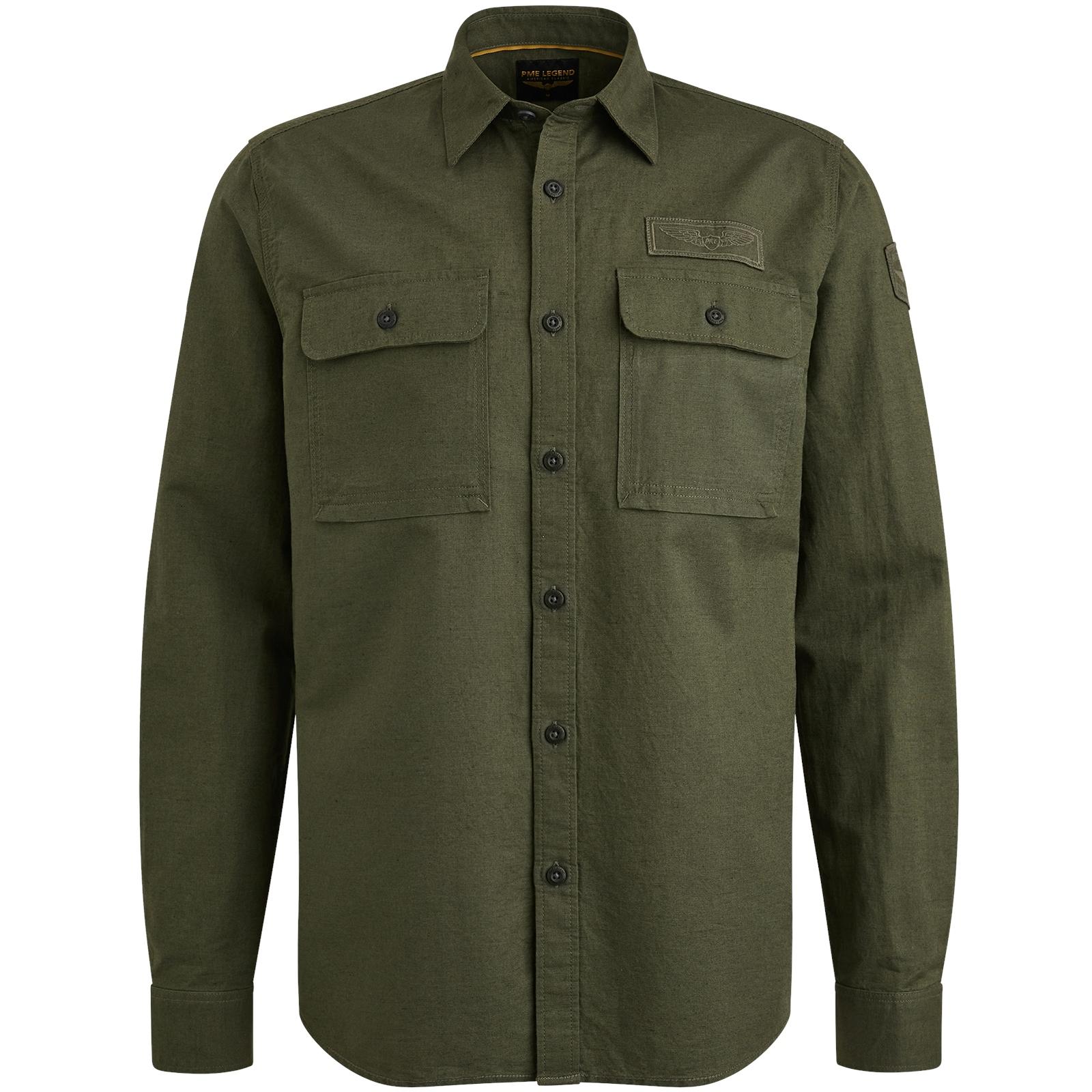Cotton/linen laurence M Regular Fit - Olive Night