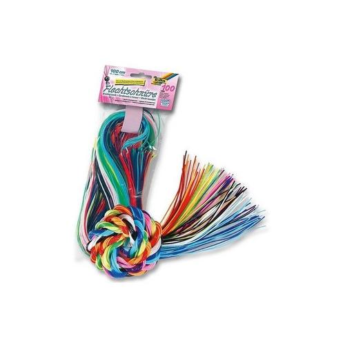 Folia Flechtschnüre Scoubidou Regenbogen, 100 Stück