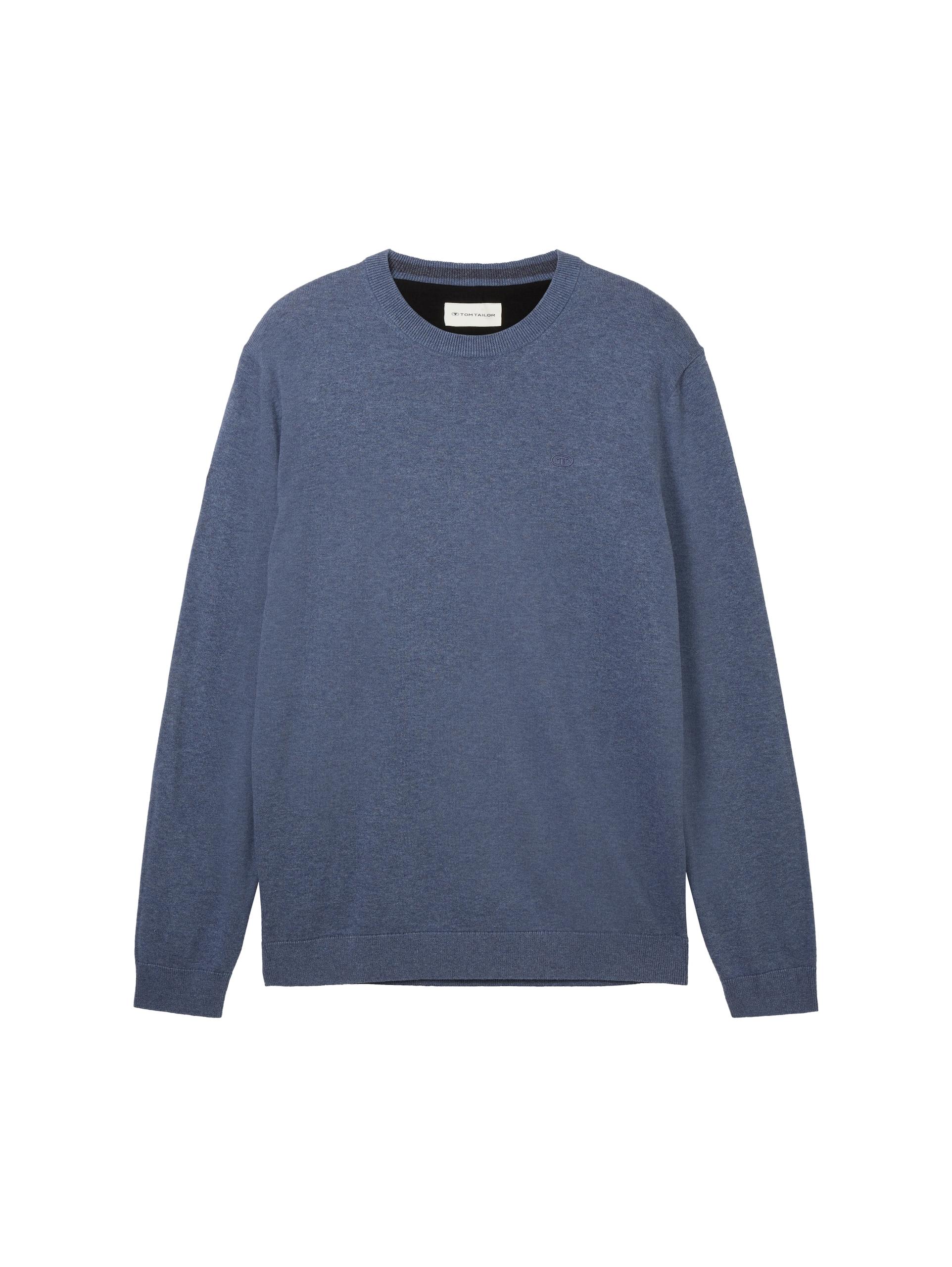 Strickpullover aus Baumwolle XXL Regular Fit - Vintage Indigo Blue Melange