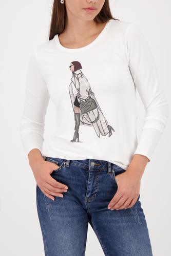 Langarmshirt mit Print 46 - Off-white