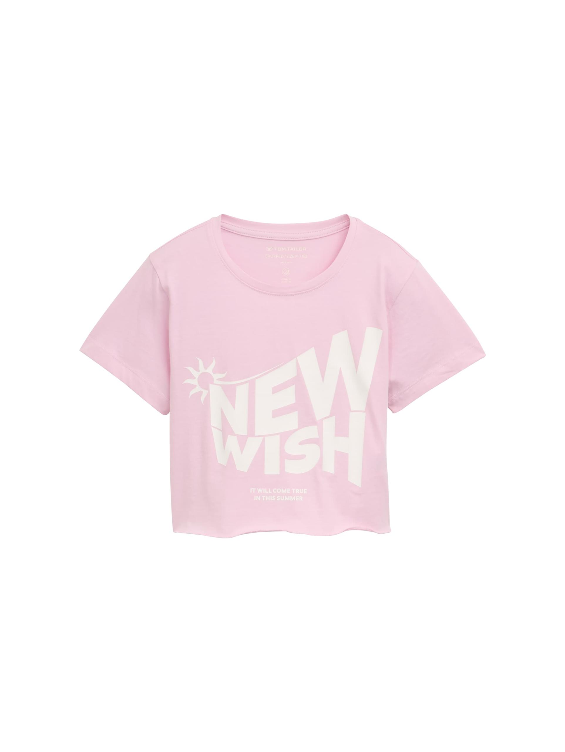 Cropped T-Shirt mit Print 152 Cropped Fit - Cold Pink